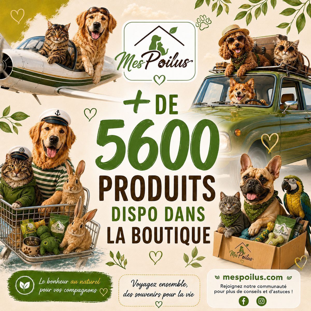 6500+ Articles pour Vos Animaux de Compagnie : Découvrez la Boutique Mes Poilus