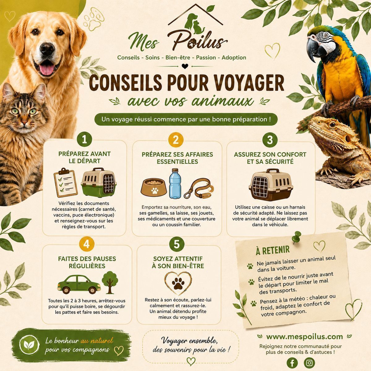 Conseils pour voyager en voiture avec son animal